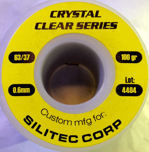 Rollo Estaño Crystal Clear 63/37 O,6mm 100gr 60/40 1/4 Libra