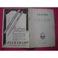 Programa Teatro Colon Temporada 1940 La Hija Del Regimiento