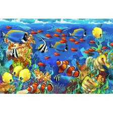 Painel Decorativo Festa [3x1,6m] Fundo Do Mar Oceano (mod4)