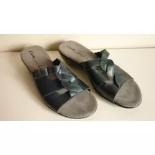 Chalas Mujer Clarks Talla 40 100% Cuero Brazil