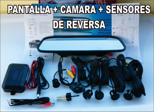 Espejo Retrovisor Pantalla 4.3 + Camara + Sensores Reversa Foto 3