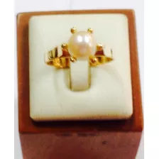 Anillo Oro 18 Ktes Pistilo Perla Cultivada Psp Gps