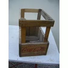 Antiguo Cajon De Madera De Coca Cola