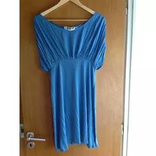 Vestido Zara Trafaluc De Viscosa Talle M Azul