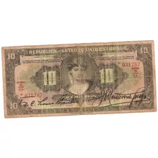 Brasil - R-184, 10 Mil Réis, 1927, Autografada, Série 8, Mbc