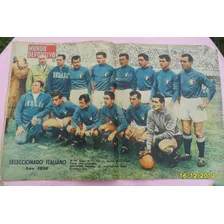 Antigua Lámina Central Mundo Dep Selección Italia 1956