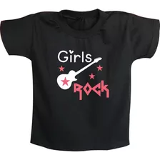 Camiseta Infantil Girls Rock Rock N´ Roll Bandas Musica