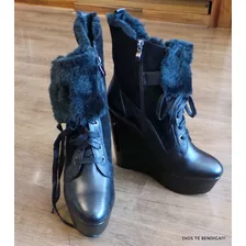 Botas Mingo Cuero Piel Metal Plataforma 38 Y 39