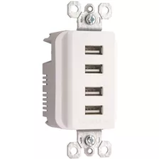 Paso Y Seymour Quad Usb Cargador Blanco