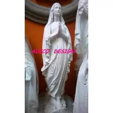 Virgen Lourdes 65 Cemento Blanco Estatua