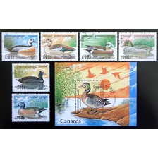 Camboya Aves Serie + Bloque Sc 1611-17 Patos 97 Usados L7976