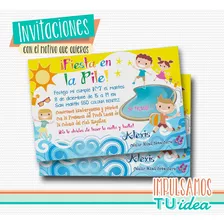 Fiesta En La Pileta - Invitación Para Imprimir