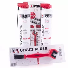 Ipone Kit Chain Lube + Limpia Cadena + Cepillo De Cadena Md