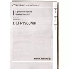 Manual Pioneer Sound Vision Soul Deh - 1900mp