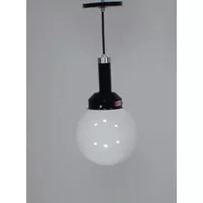 Kit 3 Pendentes Alumínio Preto Ou Branco Globo Vidro 20cm