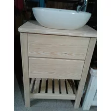 Mueble Rustico En Madera Maciza Para Bacha De Baño