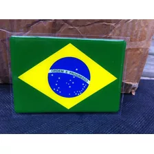 Adesivo Resinado Da Bandeira Do Brasil 9 Cm Por 6 Cm