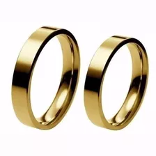 Par De Aliança Lindo Ouro 18k Banhada Tungstênio 4mm