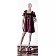 Vestido Corto De Gasa Con Lentejuelas-unico!!!!!!