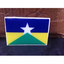 Adesivo Resinado Da Bandeira De Rondônia 9x6 Cm