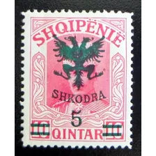 Albania, Sello Sc. 126 Zu Wied 5q Sobre 10q 1920 Nuevo L7587