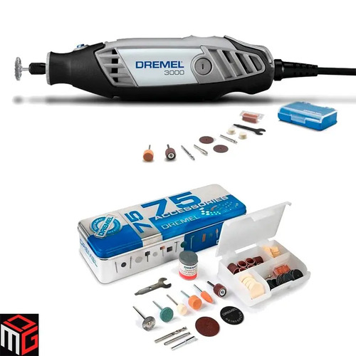 Minitorno Dremel 3000 10 Acc Kit + Caja 75 Accesorios Hobby Dgm 50 Hz