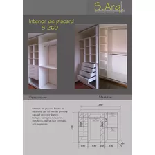 Interior Placar 2,6 X 2,00h Blanco Melamina Mdf 18 Mm