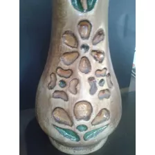 Jarron Florero De Ceramica C/grabado Esmaltado 37 Cm De Alto