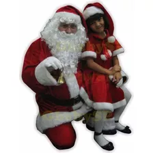 Roupa Papai Noel Veludo Completo Super Luxo Fantasia Natal