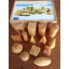 Sólidos Geométricos. 14 Figuras Tridimensionales Madera 