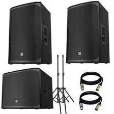 Sonido Con 2 Bocinas Ev Amplificadas Un Subwoofer Y Tripodes