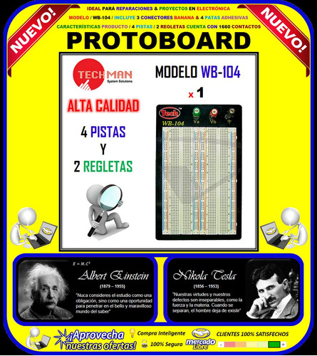 Protoboard Techman Usa / Modelo / Wb-104 / Original /