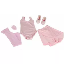 Kit Roupa Uniforme Figurino Ballet Vermelho Aula Infantil Df