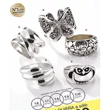 Avon Anillo Chic Floral Talle:8 Baño De Plata 900 - Gabydith