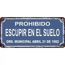 Carteles Vintage Antiguos 38x18cm Prohibido Escupir Se-001