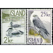 Islandia Serie X 2 Sellos Usados Aves = Fauna Año 1959