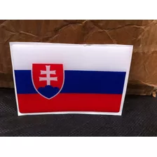 Adesivo Resinado Da Bandeira Da Eslováquia 9x6 Cm