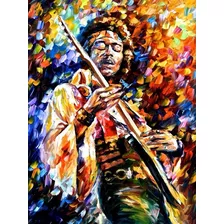 Poster Rock Afremov 60x80cm Jimi Hendrix Pra Ornamentar Sala
