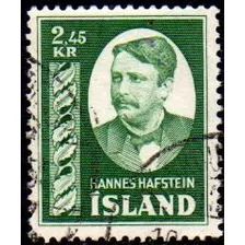 Islandia Sello Usado 50° Aniv. Poeta H. Hafstein Año 1954