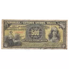 Brasil - R-072b, 500 Réis, Autografada, Série 118, Sob Rara