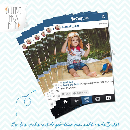 Kit 10 Imãs Personalizados Instagram Fotoimã Fotoproduto