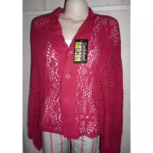 Poncho Capa Saco Chal Cardigan Chaleco 3 Formas De Usarlo Tejido Calado Importado