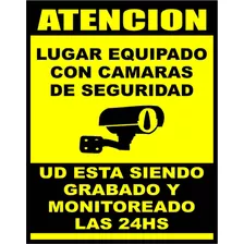 Cartel Camaras De Seguridad Alto Impacto 22x28 Cm (10u)