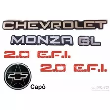 Kit Emblemas Chevrolet Monza Gl + Laterais 2.0 Efi - 91 À 95