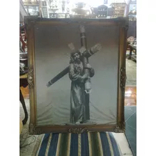 Cuadro De Postal Cristo Crucificado Antiguo