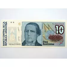 Cédula Nota De 10 Australes Da Argentina Fe Numismática L013