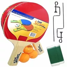 Kit Raquetes + Bolinhas + Rede Para Tenis Mesa / Ping Pong