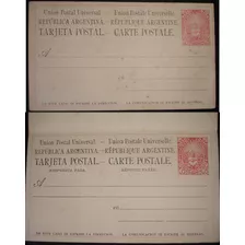 Carta Postal Simple 6 Cent Sin Circular + Otra C/respta Paga
