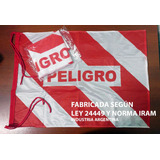 20 Banderas De Peligro 50x70cm Reforzadas Vial Ley 24449