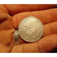 Moneda De España Isabel 2 1 Escudo 1866 De Plata